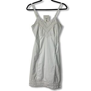 Vintage Women’s White Cotton Lace Trim Midi Slip Dress Cottagecore 60s - Sz. XS